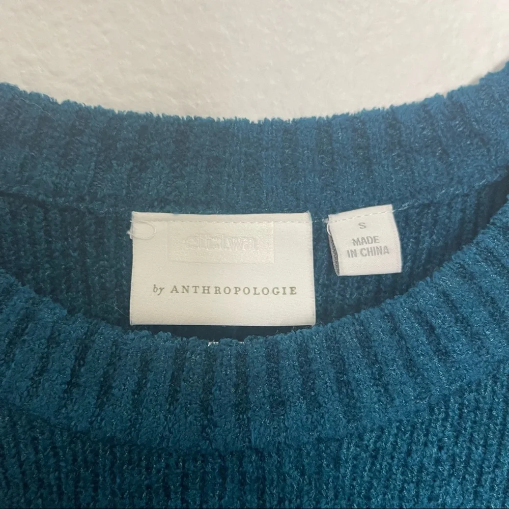 Ett:wa Anthropologie Teal Chenille Peplum Sweater - Picture 6 of 6